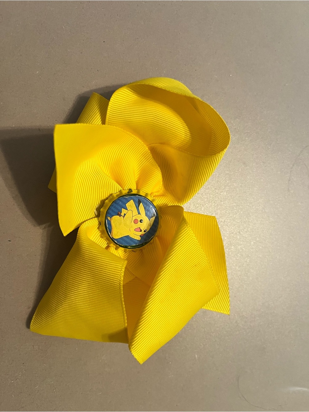 Kids Yellow Pikachu Bow Hair Clip